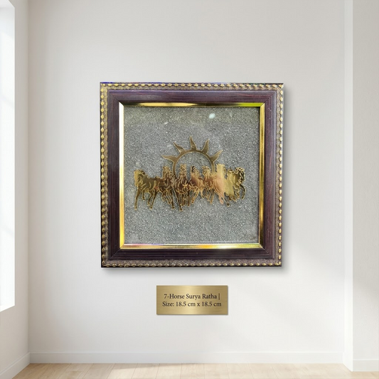 7 Horses on Raw Pyrite Frame