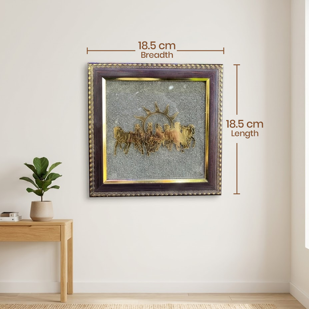 7 Horses on Raw Pyrite Frame