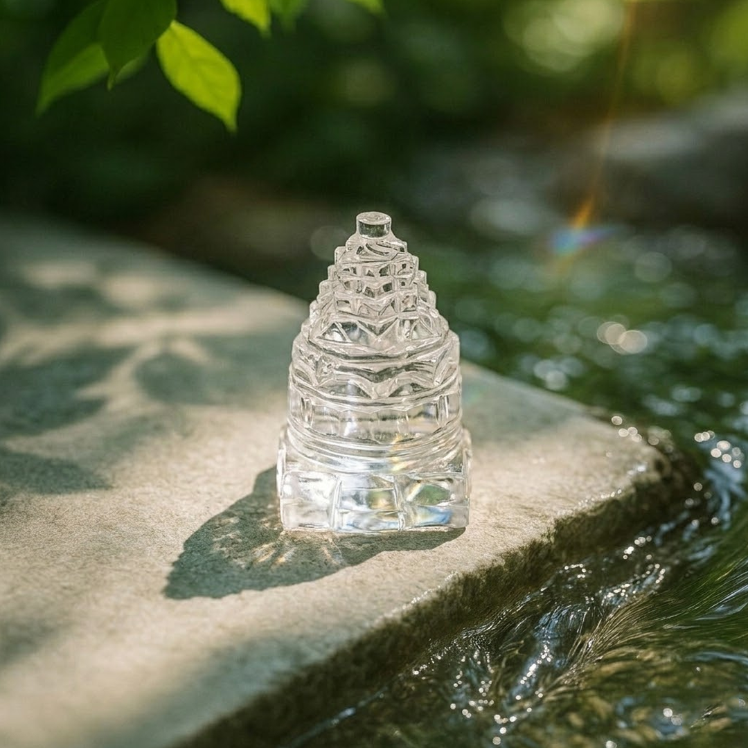 Sphatik( Clear Quartz) Shree Yantra – 20 GM