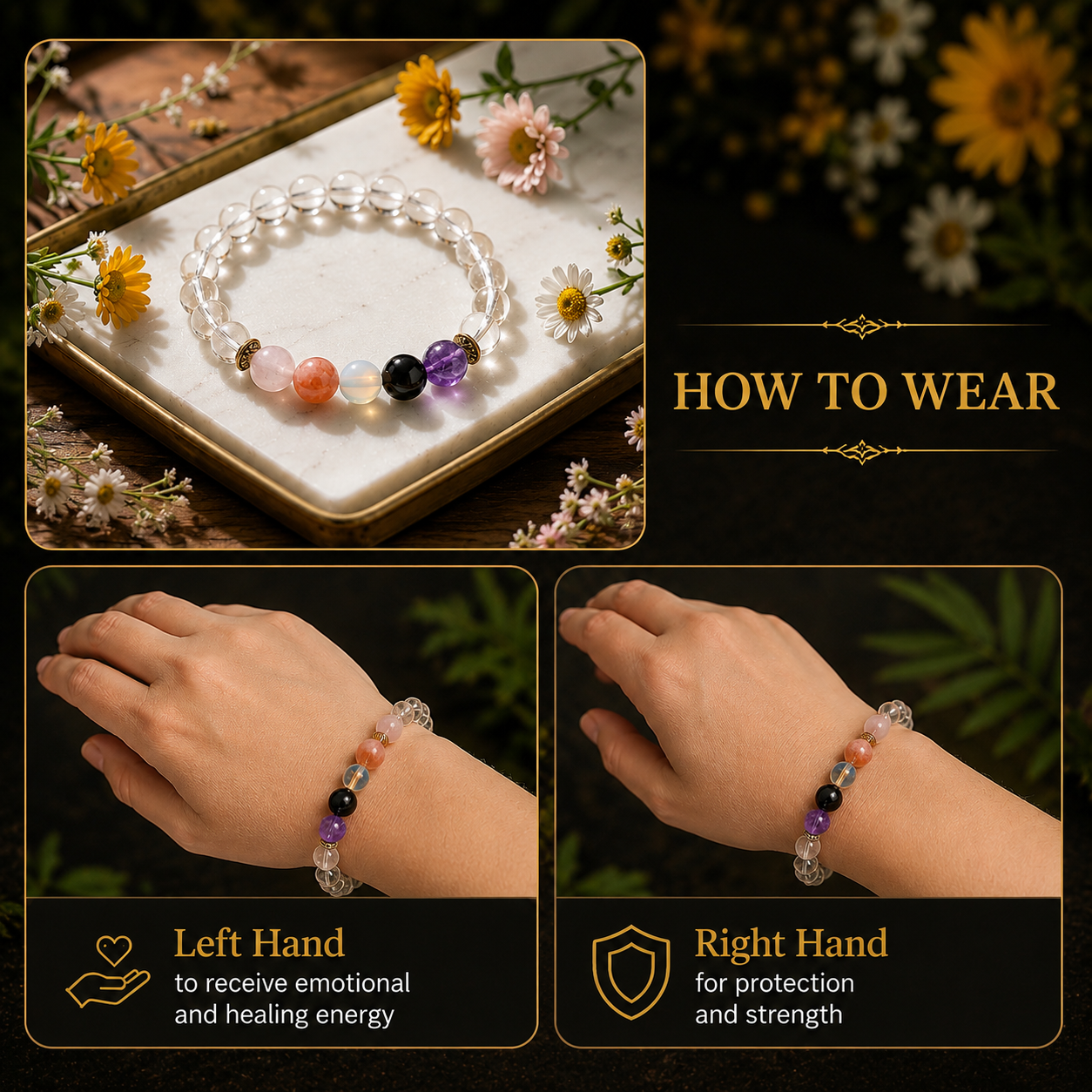 The Togetherness Crystal Bracelet With Free Raw Selenite Plate