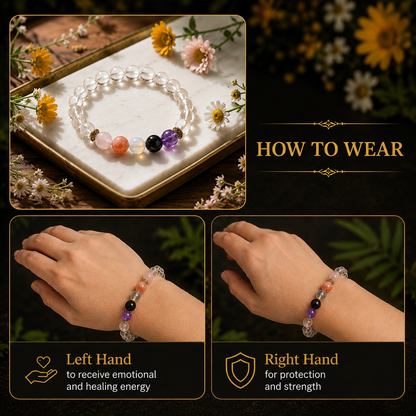 The Togetherness Crystal Bracelet With Free Raw Selenite Plate