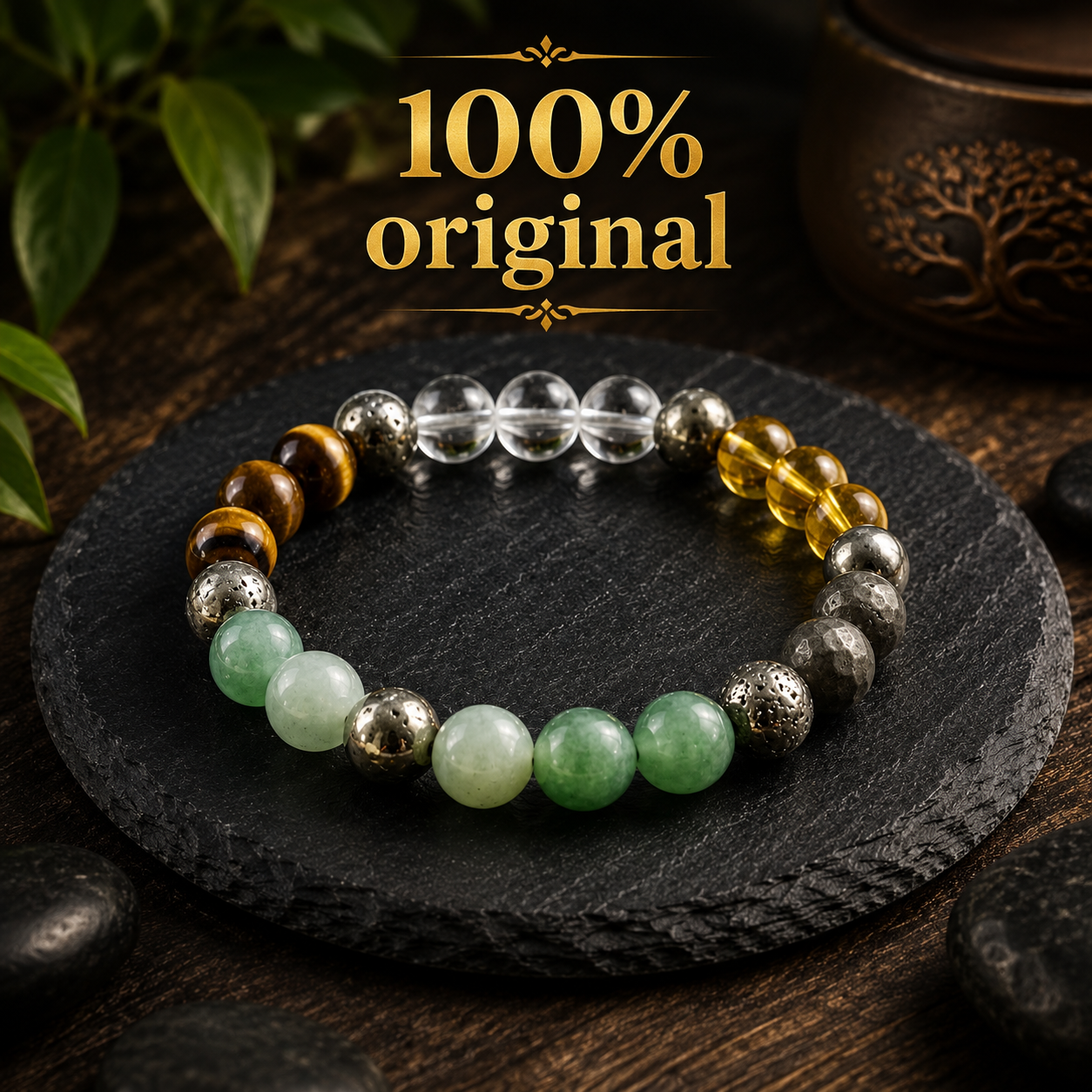 Wealthstone Bracelet With Free Raw Selenite Plate