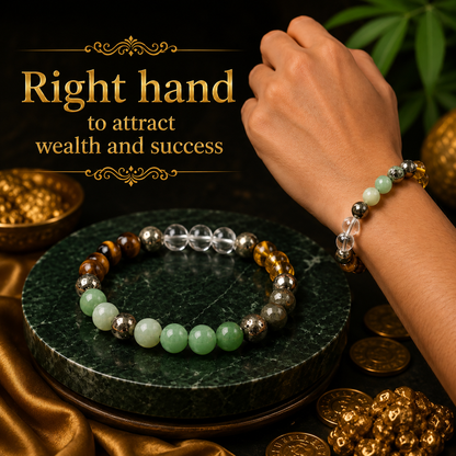 Wealthstone Bracelet With Free Raw Selenite Plate