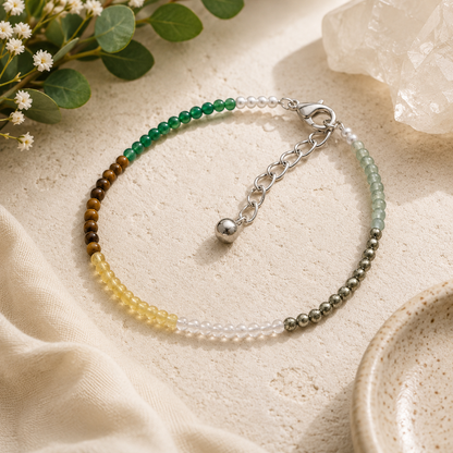 Wealthstone Anklet With Free Raw Selenite Plate