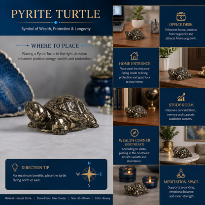 Pyrite Turtle with Free Selenite Charging Plate