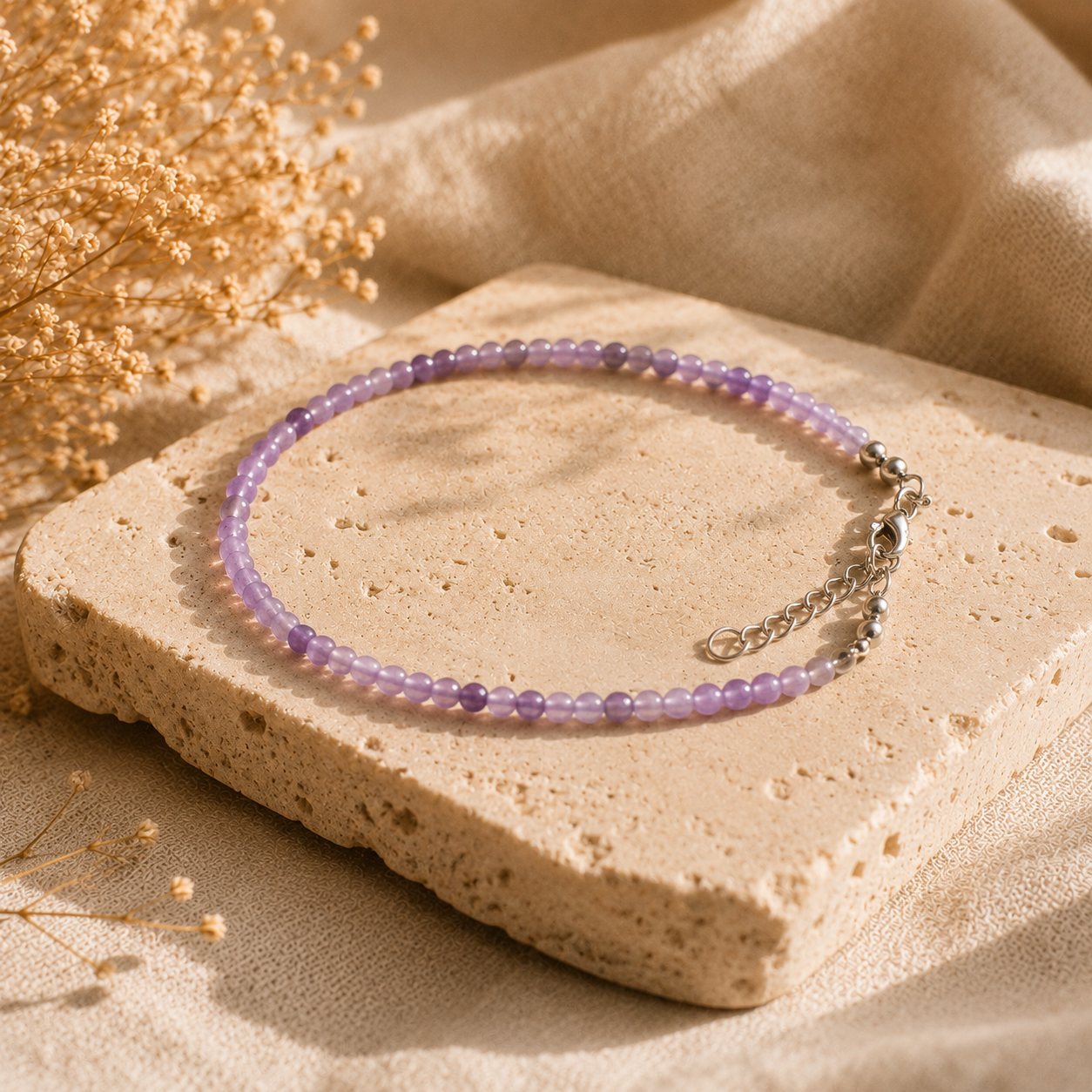 Amethyst Crystal Anklet