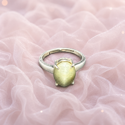 Cat’s Eye Adjustable Ring – 925 Sterling Silver