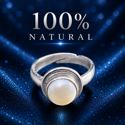 Pearl (Moti) Adjustable Ring – 925 Sterling Silver