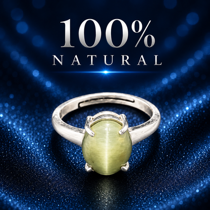 Cat’s Eye Adjustable Ring – 925 Sterling Silver