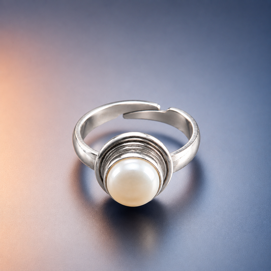 Pearl (Moti) Adjustable Ring – 925 Sterling Silver