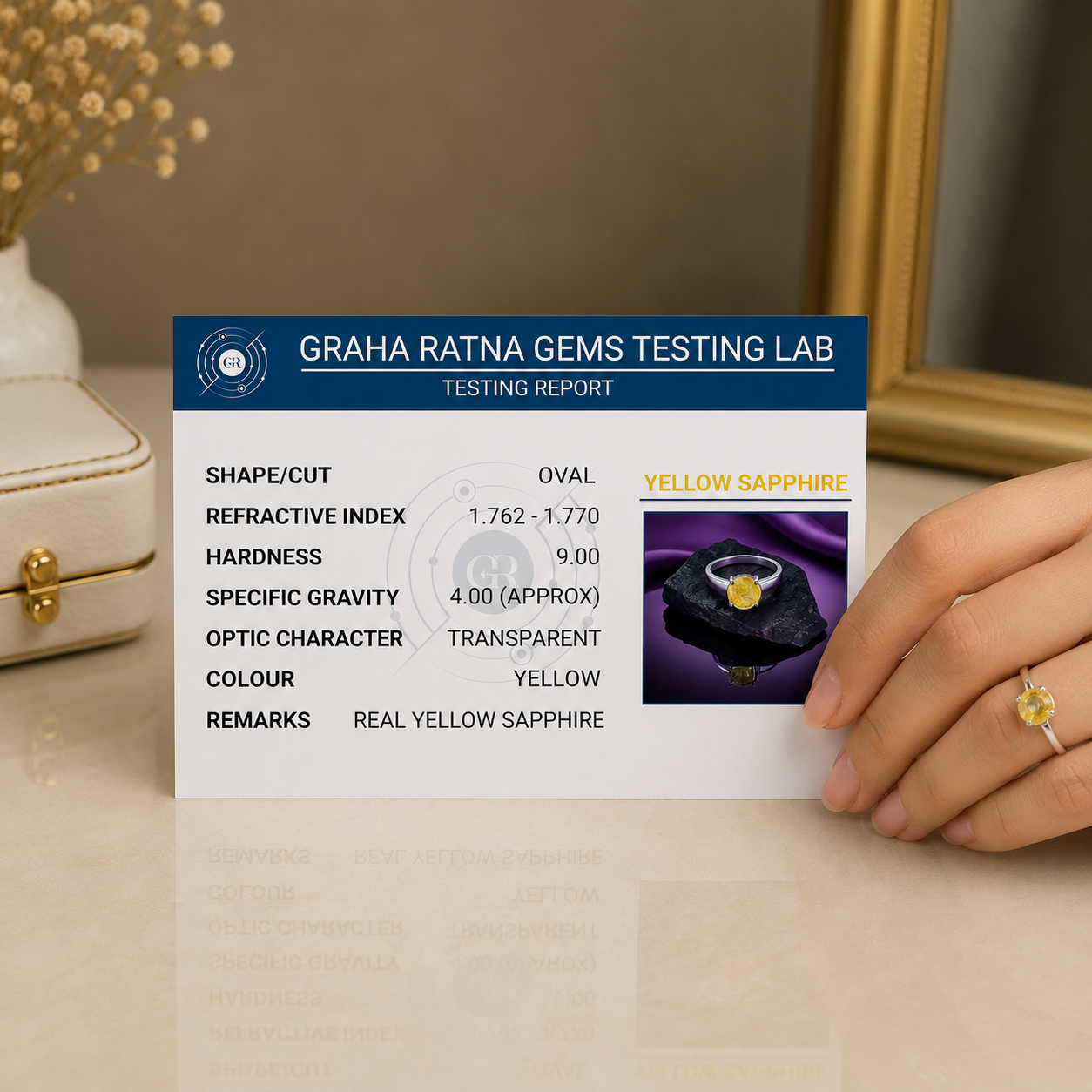 Yellow Sapphire (Pukhraj) Adjustable Ring – 925 Sterling Silver