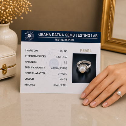 Pearl (Moti) Adjustable Ring – 925 Sterling Silver