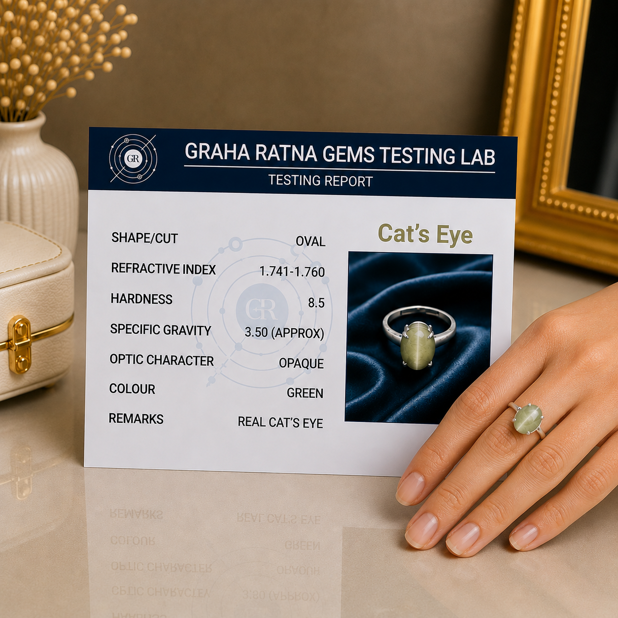 Cat’s Eye Adjustable Ring – 925 Sterling Silver