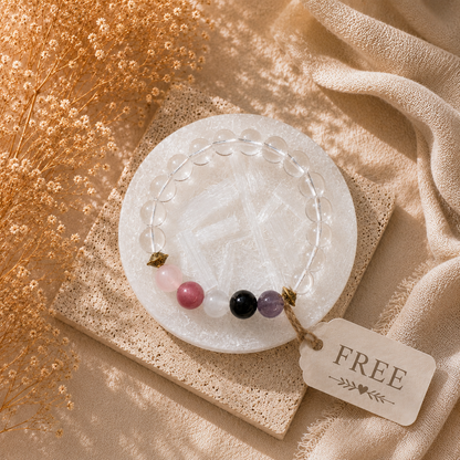 The Togetherness Crystal Bracelet With Free Raw Selenite Plate