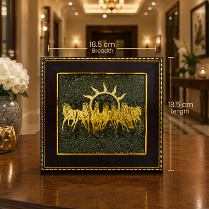 7 Horses on Raw Pyrite Frame