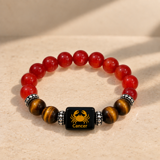 Cancer (Karka) Carnelian & Tiger Eye Bracelet