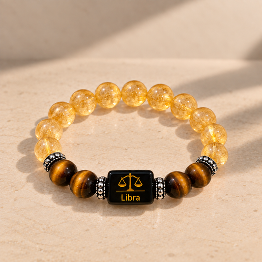 Libra (Tula) Citrine & Tiger Eye Bracelet