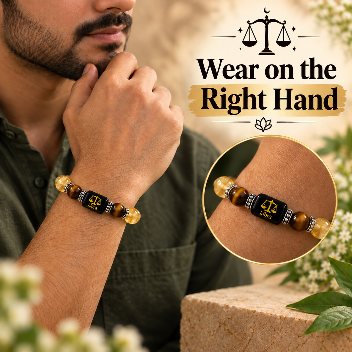 Libra (Tula) Citrine & Tiger Eye Bracelet