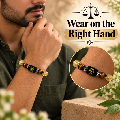 Libra (Tula) Citrine & Tiger Eye Bracelet