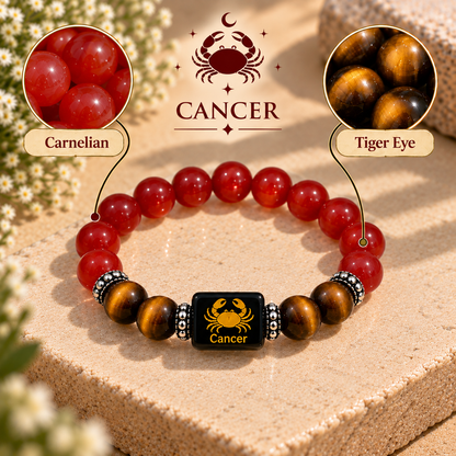 Cancer (Karka) Carnelian & Tiger Eye Bracelet