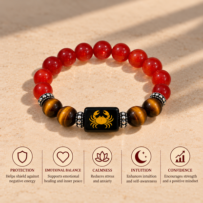Cancer (Karka) Carnelian & Tiger Eye Bracelet