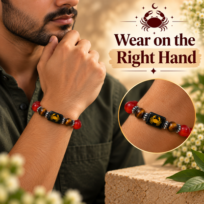Cancer (Karka) Carnelian & Tiger Eye Bracelet