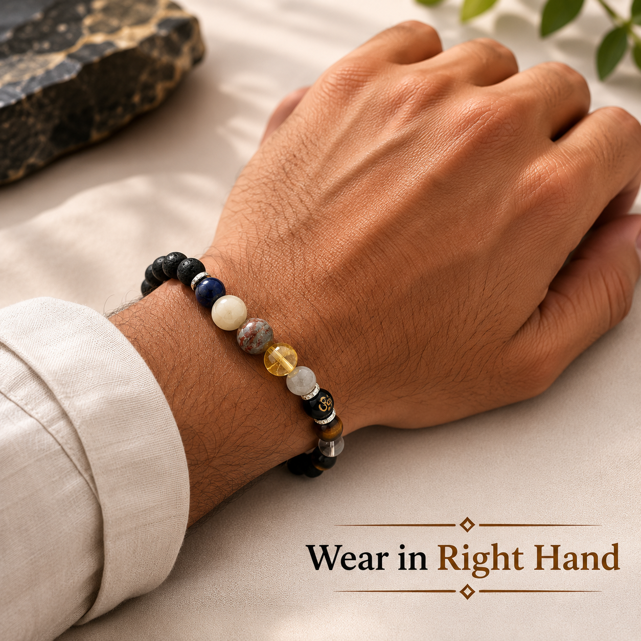 NavShakti Energy Bracelet With Free Raw Selenite Plate