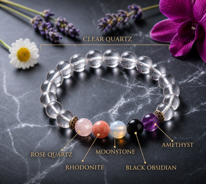 The Togetherness Crystal Bracelet With Free Raw Selenite Plate