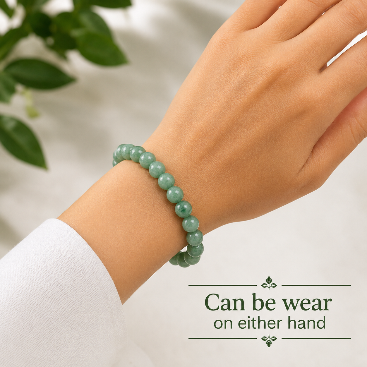 Green Aventurine Bracelet With Free Raw Selenite Plate