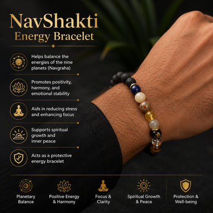 NavShakti Energy Bracelet With Free Raw Selenite Plate