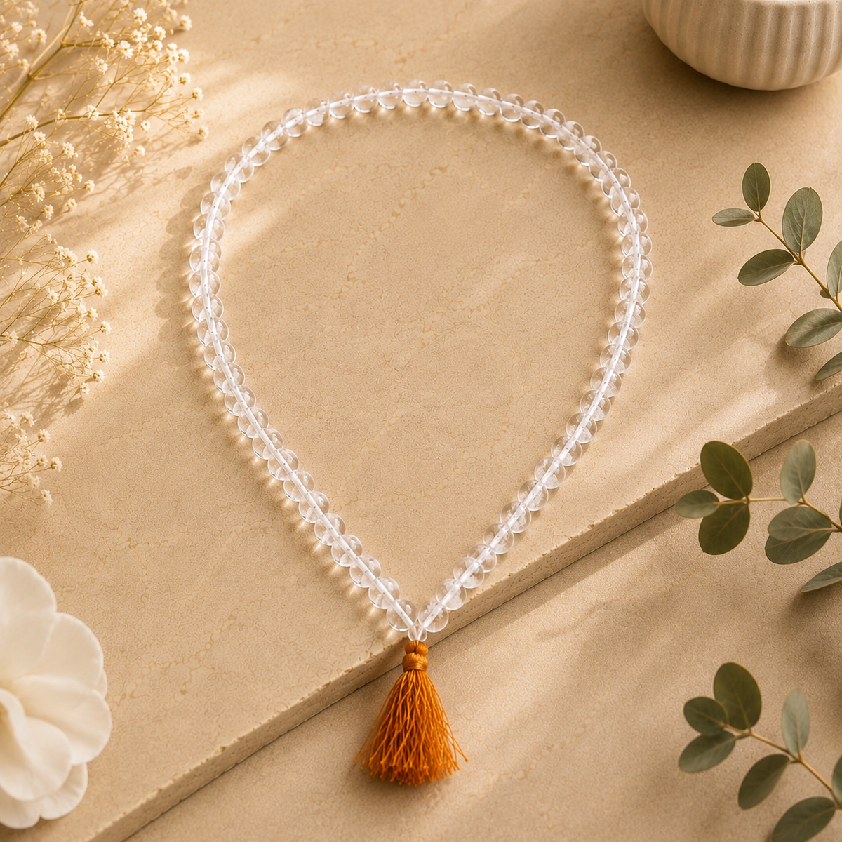 Natural Sphatik Mala (Clear Quartz)