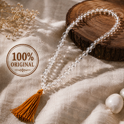 Natural Sphatik Mala (Clear Quartz)