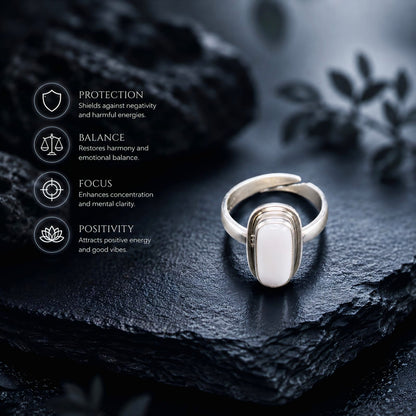 White Coral Adjustable Ring – 925 Sterling Silver