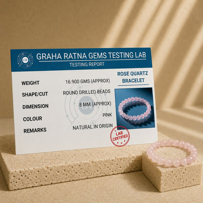 Rose Quartz Beaded Bracelet With Free Raw Selenite Plate