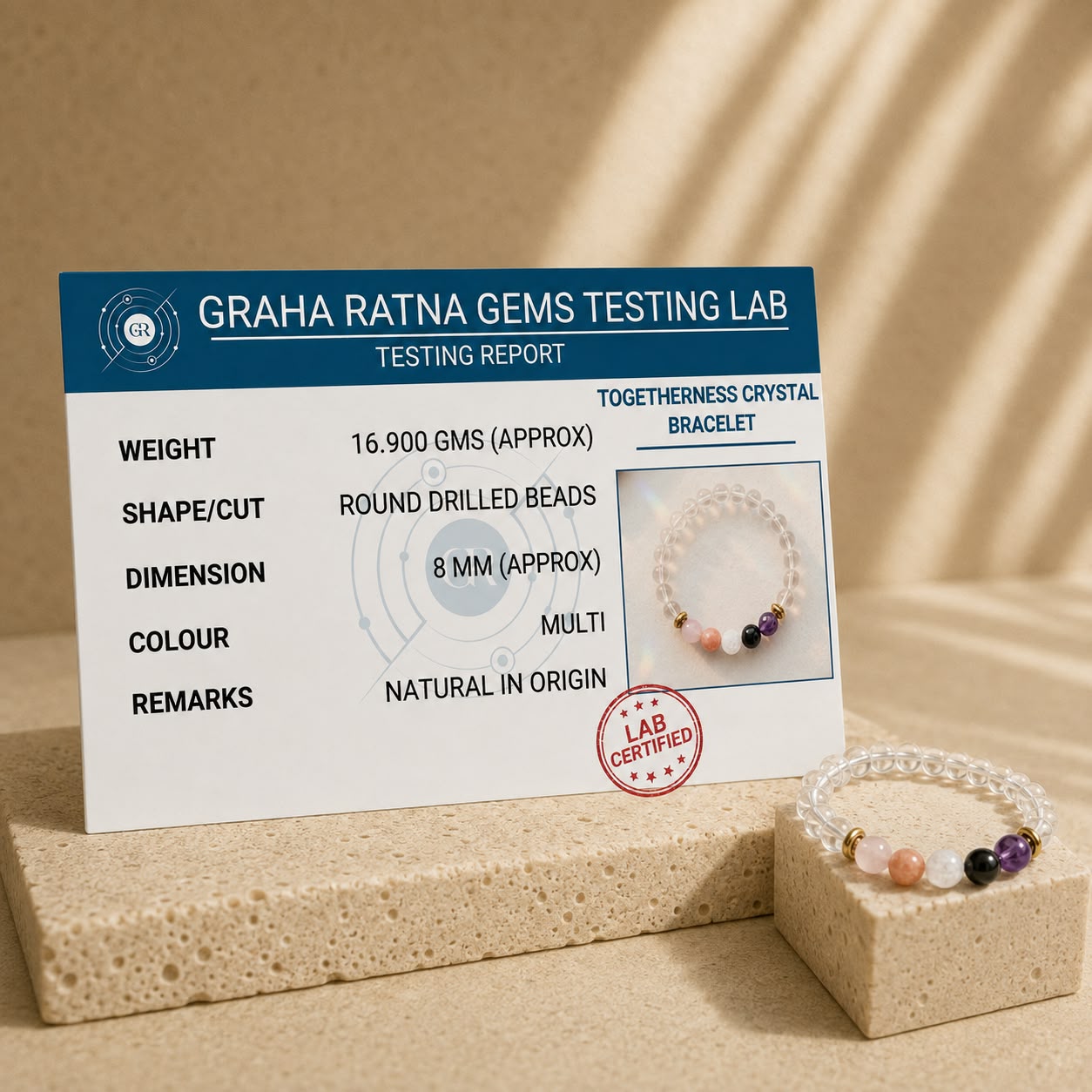 The Togetherness Crystal Bracelet With Free Raw Selenite Plate