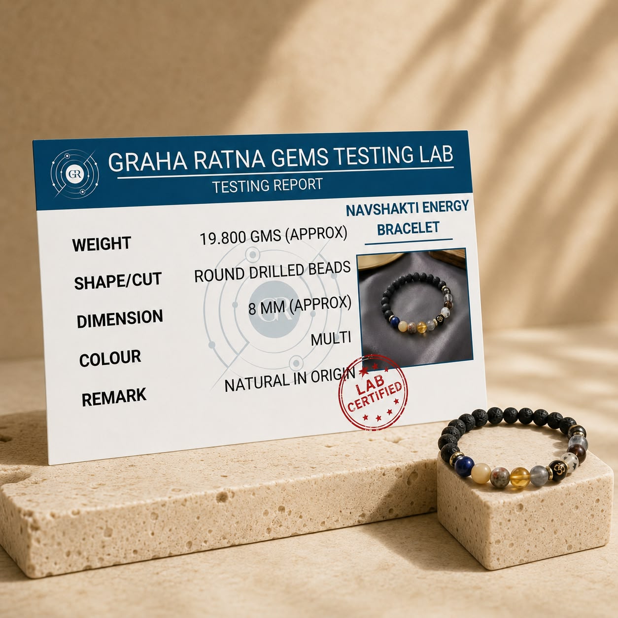 NavShakti Energy Bracelet With Free Raw Selenite Plate